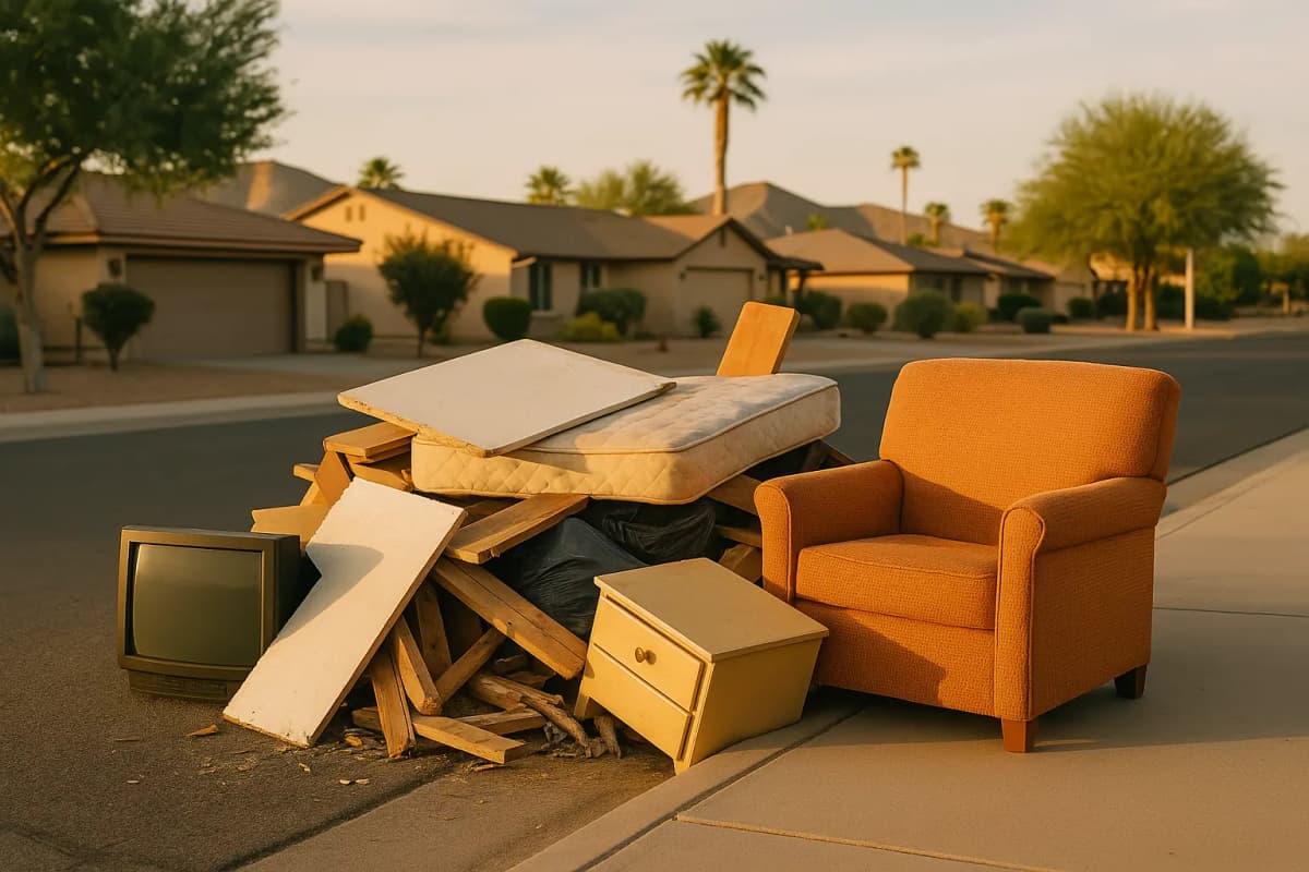 Turbo Trash, pile of junk in front of home